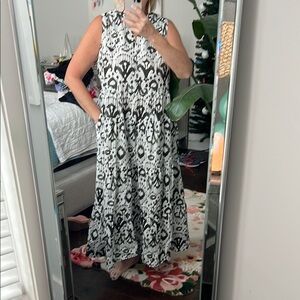 Black and White Patterned Maxi Dress